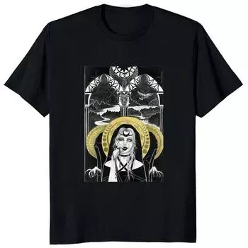 Футболки Devil Unholy Nun с принтом унисекс/женские повседневные модные топы с круглым вырезом Летние футболки y2k Негабаритные футболки с короткими рукавами WoUnisex Одежда