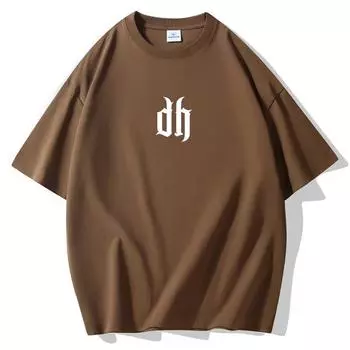 Футболки DH для мужчин с коротким рукавом, 100% хлопок, с круглым вырезом S