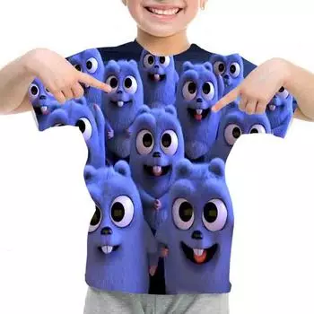 Футболки для детей и подростков с изображением Гриззи и Леммингов, детские футболки с 3D-принтами, футболки для мальчиков и девочек, футболки для подростков и малышей 100CM