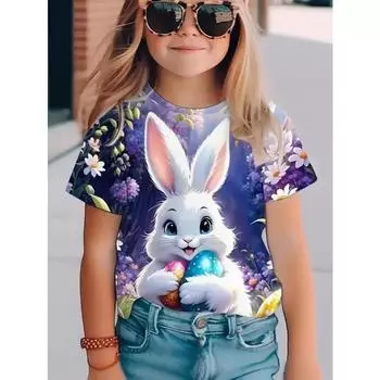 Футболки для девочек, футболки для отдыха с изображением кошек, топы для мальчиков и детей, модные милые детские футболки с короткими рукавами и рисунком животных 110