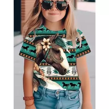 Футболки для девочек, футболки для отдыха с изображением кошек, топы для мальчиков и детей, модные милые детские футболки с короткими рукавами и рисунком животных 110