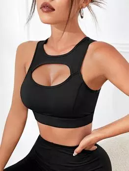 Футболки для йоги, женские футболки для фитнеса, сексуальные, для бега, для спортзала, с коротким рукавом XS чёрный