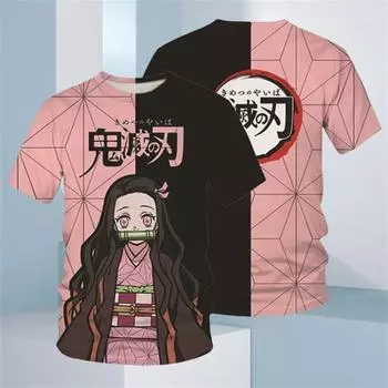 Футболки для мальчиков, аниме-футболка с рисунком «Убийца демонов», детская одежда, толстовка с коротким рукавом, модные топы, детская одежда унисекс 110
