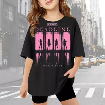 Футболки для малышей, девочек и мальчиков, детские футболки с короткими рукавами и принтом для мальчиков и девочек 150 розовый