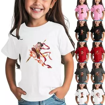 Футболки для малышей, девочек и мальчиков, детские футболки с короткими рукавами и принтом для мальчиков и девочек 1-15 лет 150 бежевый