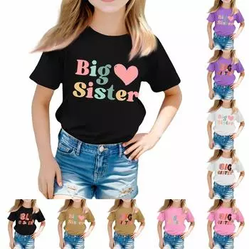 Футболки для малышей, девочек и мальчиков, детские футболки с короткими рукавами и принтом для мальчиков и девочек 100 чёрный