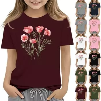 Футболки для малышей, девочек и мальчиков, детские футболки с короткими рукавами и принтом для мальчиков и девочек 1-12 лет 100 армия зеленый