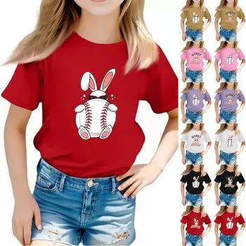 Футболки для малышей, девочек и мальчиков, детские футболки с короткими рукавами и принтом для мальчиков и девочек 1-12 лет 100 бежевый