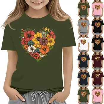 Футболки для малышей, девочек и мальчиков, детские футболки с короткими рукавами и принтом для мальчиков и девочек 1-12 лет 100 армия зеленый