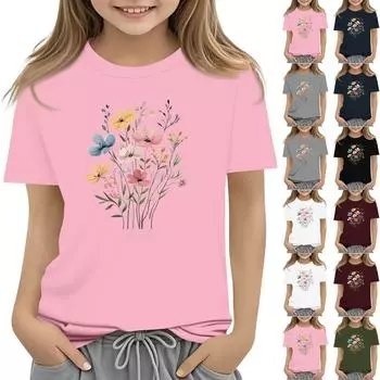 Футболки для малышей, девочек и мальчиков, детские футболки с короткими рукавами и принтом для мальчиков и девочек 1-12 лет 100 армия зеленый