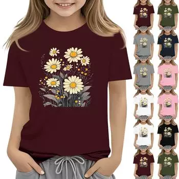 Футболки для малышей, девочек и мальчиков, детские футболки с короткими рукавами и принтом для мальчиков и девочек 1-12 лет 100 армия зеленый