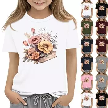 Футболки для малышей, девочек и мальчиков, детские футболки с короткими рукавами и принтом для мальчиков и девочек 1-12 лет 100 армия зеленый