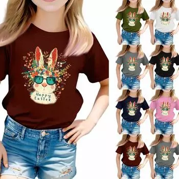 Футболки для малышей, девочек и мальчиков, детские футболки с короткими рукавами и принтом для мальчиков и девочек 150