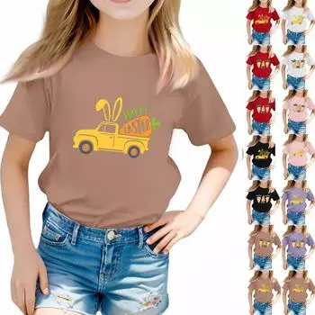 Футболки для малышей, девочек и мальчиков, детские футболки с короткими рукавами и принтом для мальчиков и девочек 1-12 лет 120