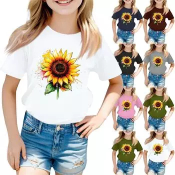 Футболки для малышей, девочек и мальчиков, детские футболки с короткими рукавами и принтом для мальчиков и девочек 130