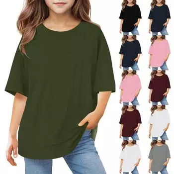 Футболки для малышей, девочек и мальчиков, детские футболки с короткими рукавами и принтом для мальчиков и девочек 1-12 лет 110 тёмно-синий