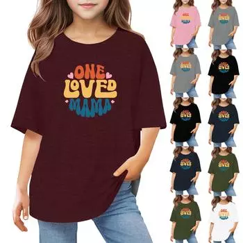 Футболки для малышей, девочек и мальчиков, детские футболки с короткими рукавами и принтом для мальчиков и девочек 1-12 лет 140 розовый