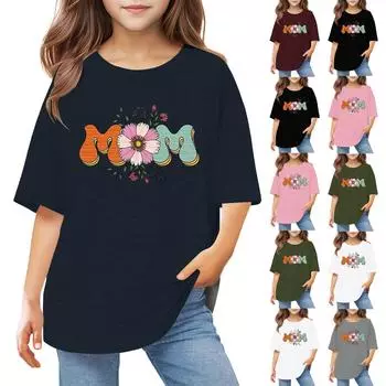 Футболки для малышей, девочек и мальчиков, детские футболки с короткими рукавами и принтом для мальчиков и девочек 1-12 лет 130 белый