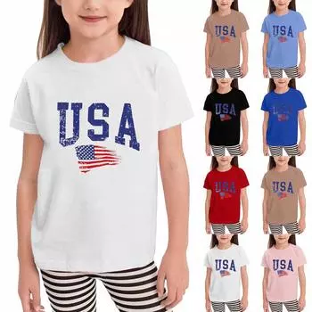 Футболки для малышей, девочек и мальчиков, детские футболки с короткими рукавами и принтом для мальчиков и девочек 130 чёрный