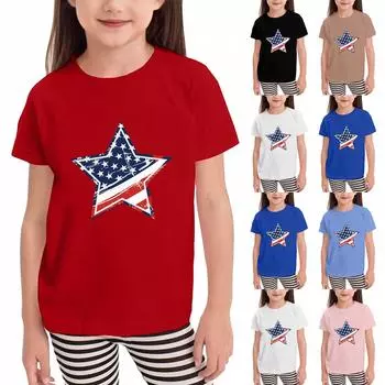 Футболки для малышей, девочек и мальчиков, детские футболки с короткими рукавами и принтом для мальчиков и девочек 120 кофейный