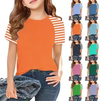 Футболки для малышей, девочек и мальчиков, детские футболки с короткими рукавами и принтом для мальчиков и девочек 2-12 лет 100