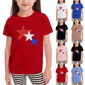 Футболки для малышей, девочек и мальчиков, детские футболки с короткими рукавами и принтом для мальчиков и девочек 130 чёрный