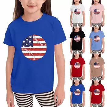 Футболки для малышей, девочек и мальчиков, детские футболки с короткими рукавами и принтом для мальчиков и девочек 120 чёрный