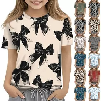 Футболки для малышей, девочек и мальчиков, детские футболки с короткими рукавами и принтом для мальчиков и девочек 100 бежевый