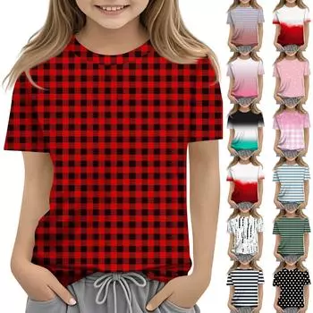 Футболки для малышей, девочек и мальчиков, детские футболки с короткими рукавами и принтом для мальчиков и девочек 100 зелёный