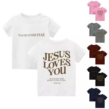 Футболки для малышей, девочек и мальчиков, детские футболки с короткими рукавами и принтом для мальчиков и девочек 100 чёрный