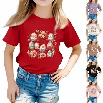 Футболки для малышей, девочек и мальчиков, детские футболки с короткими рукавами и принтом для мальчиков и девочек 1-12 лет 150