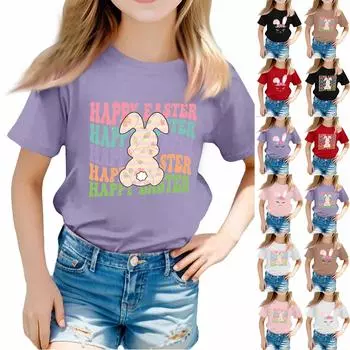 Футболки для малышей, девочек и мальчиков, детские футболки с короткими рукавами и принтом для мальчиков и девочек 1-12 лет 140 красный