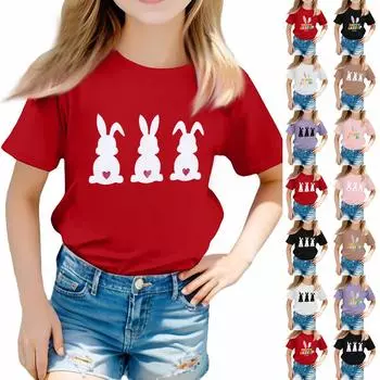 Футболки для малышей, девочек и мальчиков, детские футболки с короткими рукавами и принтом для мальчиков и девочек 1-12 лет 140 бежевый