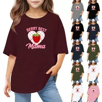 Футболки для малышей, девочек и мальчиков, детские футболки с короткими рукавами и принтом для мальчиков и девочек 1-12 лет 160 чёрный