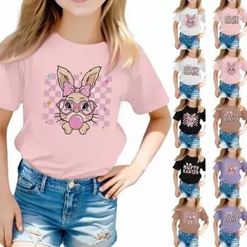 Футболки для малышей, девочек и мальчиков, детские футболки с короткими рукавами и принтом для мальчиков и девочек 100 чёрный