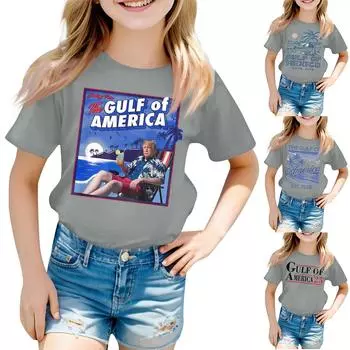 Футболки для малышей, девочек и мальчиков, детские футболки с короткими рукавами и принтом для мальчиков и девочек 100 синий