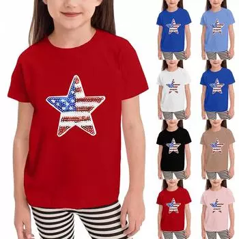 Футболки для малышей, девочек и мальчиков, детские футболки с короткими рукавами и принтом для мальчиков и девочек 110