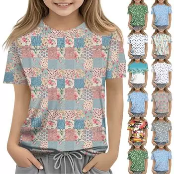 Футболки для малышей, девочек и мальчиков, детские футболки с короткими рукавами и принтом для мальчиков и девочек 100 армия зеленый