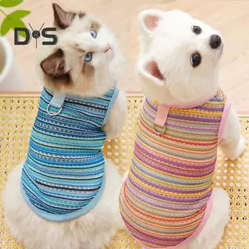 Футболки для собак, летняя безрукавка для домашних животных, дышащая, полая, охлаждающая одежда, одежда для домашних животных для маленьких собак и кошек XS синий