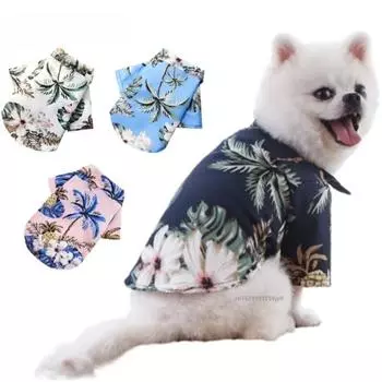 Футболки для собак, тонкие, дышащие, летние, в гавайском пляжном стиле, одежда для домашних животных для маленьких, средних, щенков, кошек, жилетов, чихуахуа, йорков, пуделей XS