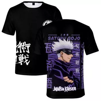 Футболки для женщин и мужчин Jujutsu Kaisen с графическим принтом, с круглым вырезом и короткими рукавами, модная мужская одежда, уличная одежда XS