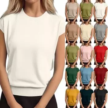 Футболки для женщин, модные трикотажные свитера с круглым вырезом, свободная рубашка, футболка One Size армия зеленый