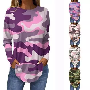 Футболки для женщин, осенние повседневные рубашки с длинным рукавом, толстовка с ретро-принтом, топ, пуловер St. День Патрика L зелёный