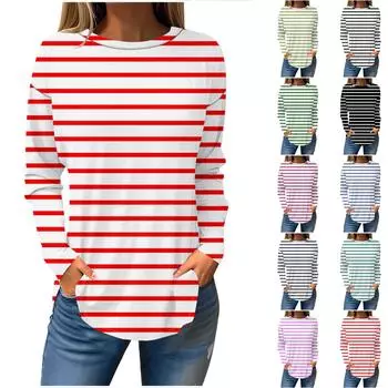 Футболки для женщин, осенние повседневные рубашки с длинными рукавами, толстовка с ретро-принтом, топ, пуловер XXXL