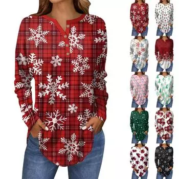 Футболки для женщин, осенние повседневные рубашки с длинным рукавом на пуговицах, толстовки с винтажным графическим принтом, топ-пуловер XXXL белый