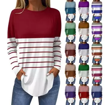 Футболки для женщин, осенние повседневные рубашки с длинными рукавами, толстовка с ретро-принтом, топ, пуловер L