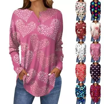 Футболки для женщин, осенние повседневные рубашки с длинным рукавом на пуговицах, толстовки с винтажным графическим принтом, топ-пуловер L бежевый