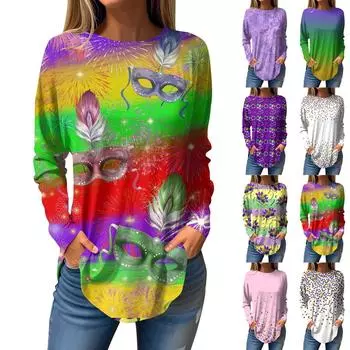 Футболки для женщин, осенние повседневные рубашки с длинными рукавами, толстовка, топ, пуловер L армия зеленый