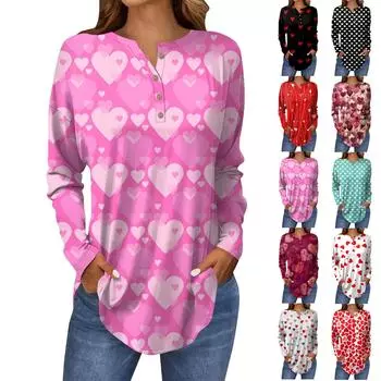 Футболки для женщин, осенние повседневные рубашки с длинным рукавом на пуговицах, толстовка с винтажным принтом, топ, пуловер XXL чёрный