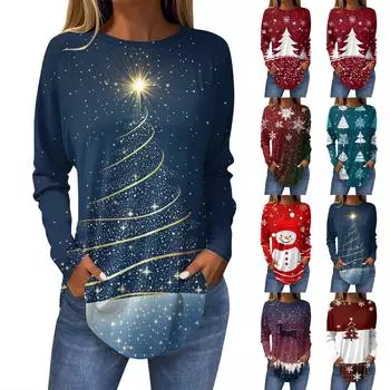 Футболки для женщин, осенние повседневные рубашки с длинным рукавом, толстовка с принтом, топ, пуловер L